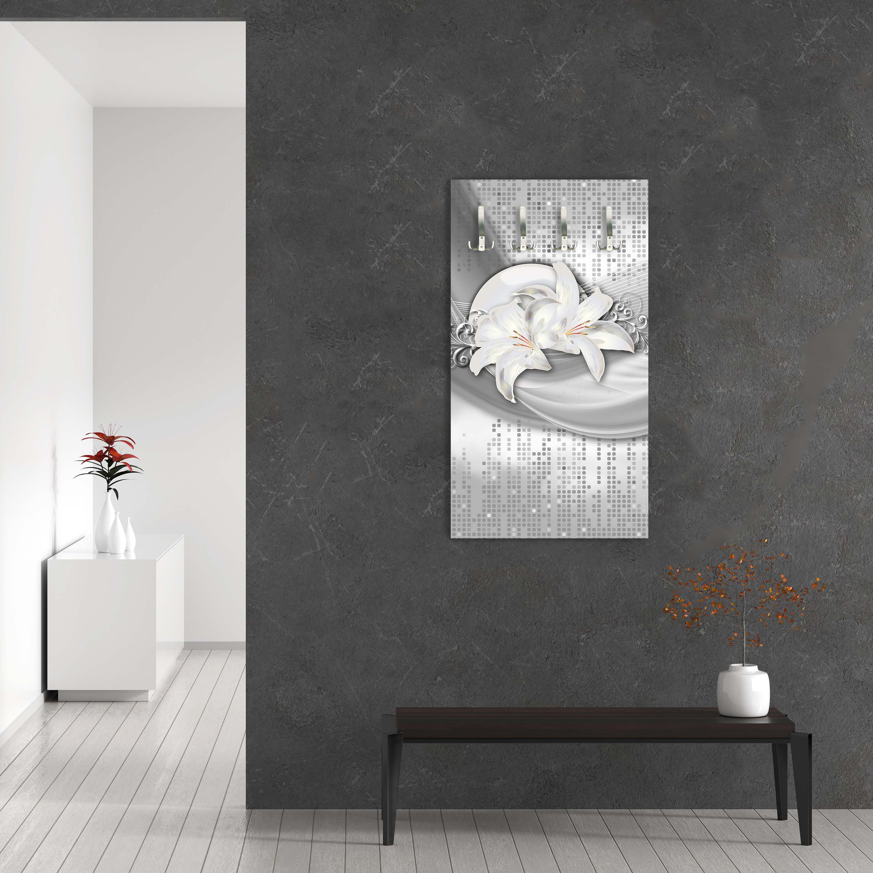 Garderobe abstrakte Lilien grau silber M0524 entdecken - Bild 5 Garderobe abstrakte Lilien grau silber M0524 entdecken - Bild 5