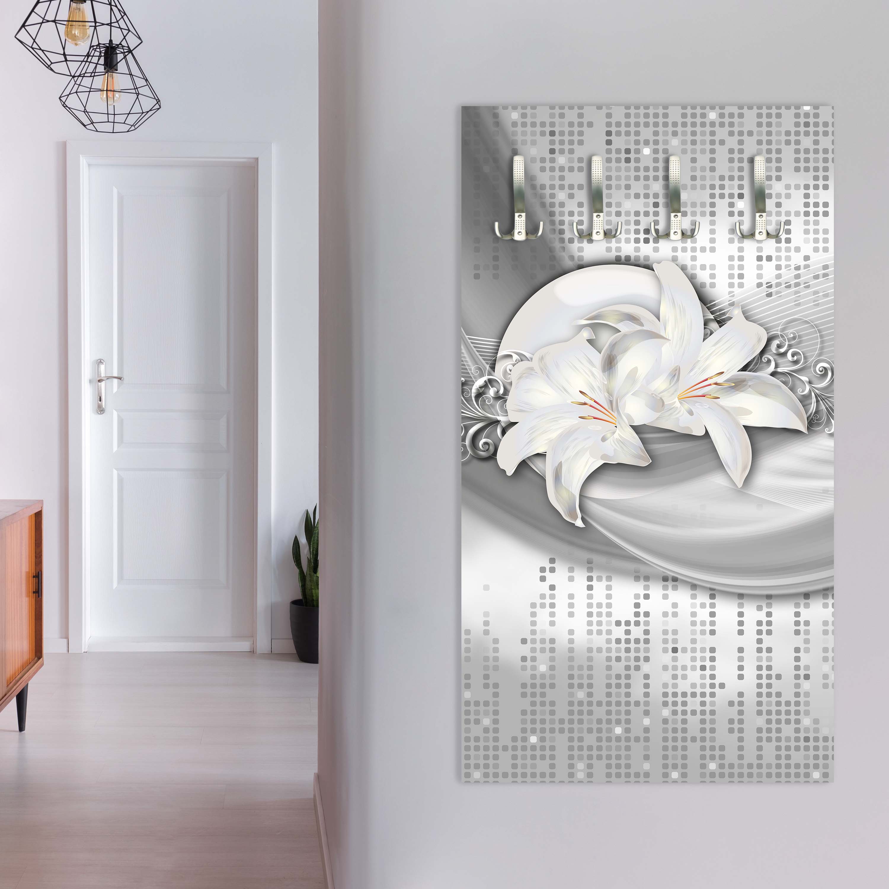 Garderobe abstrakte Lilien grau silber M0524 entdecken - Bild 6 Garderobe abstrakte Lilien grau silber M0524 entdecken - Bild 6
