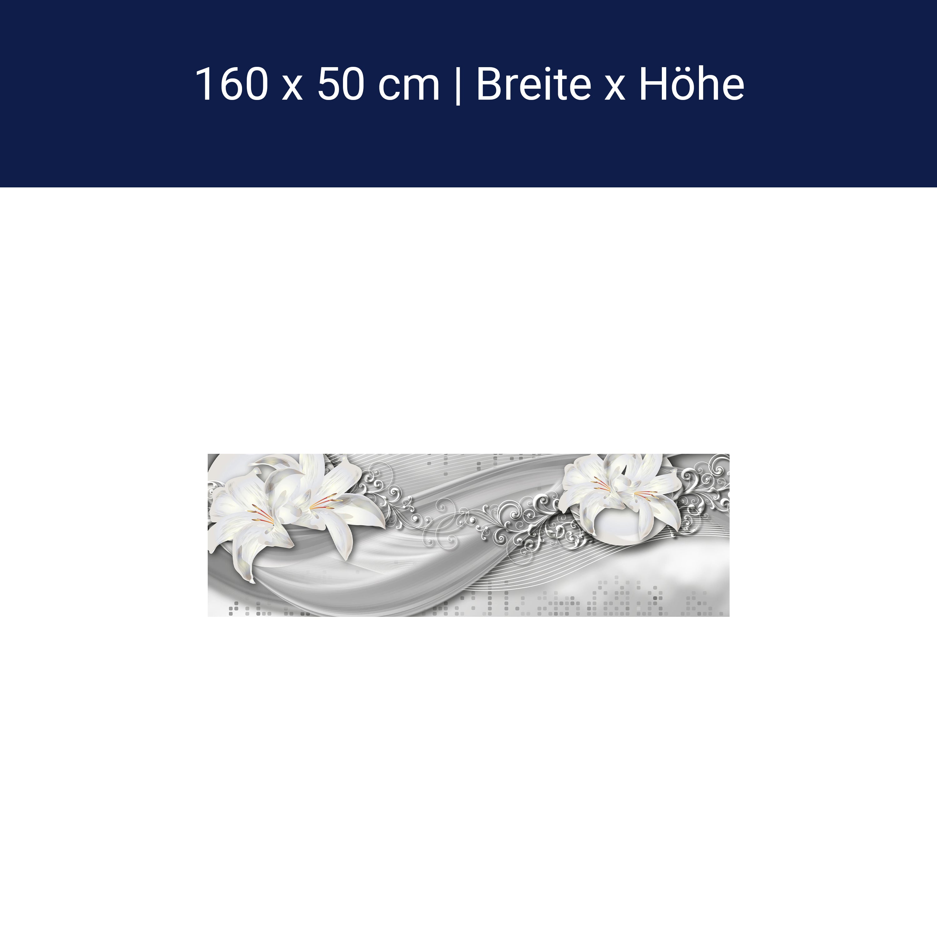 Küchenrückwand abstrakte Lilien grau silber M0524 Küchenrückwand abstrakte Lilien grau silber M0524