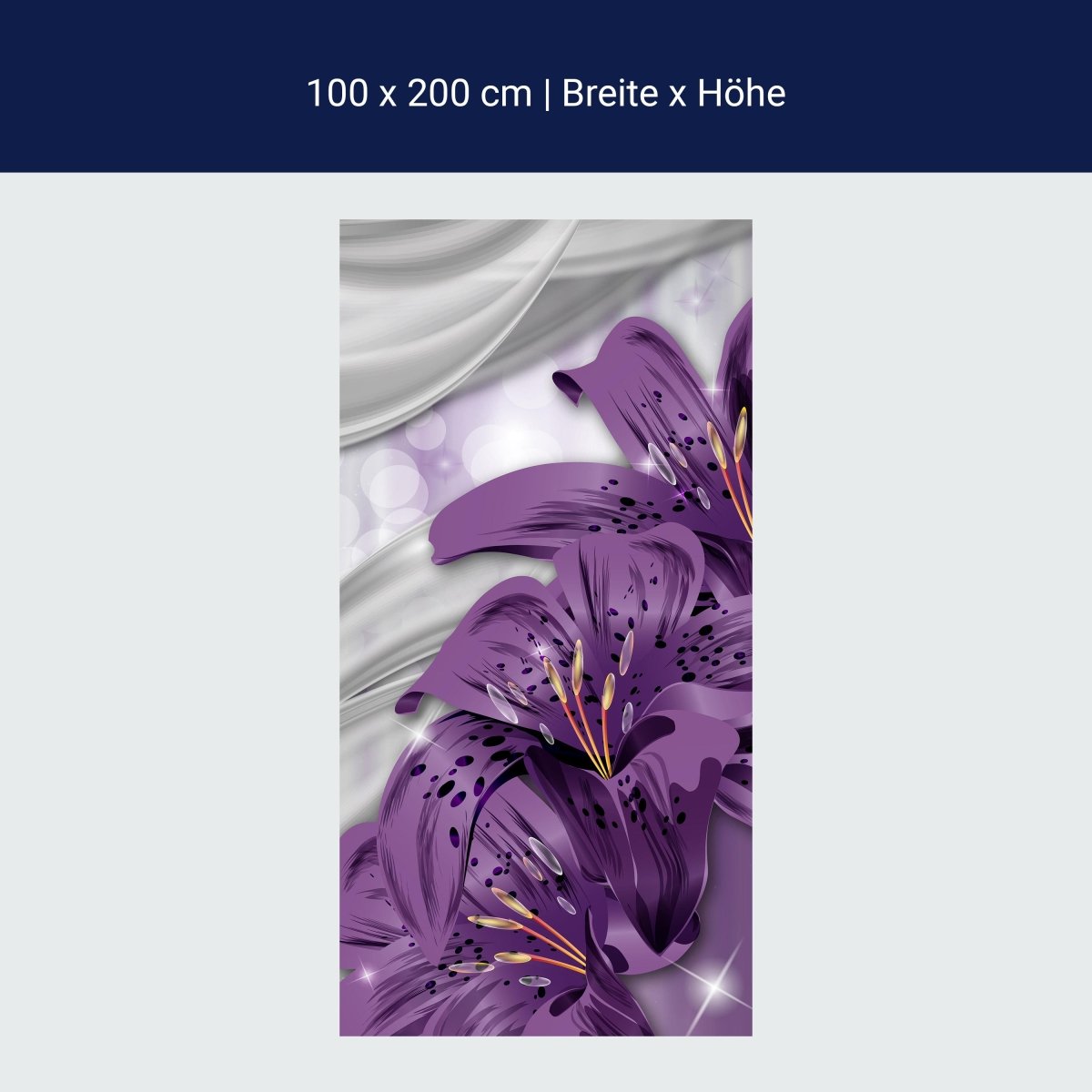 Duschwand Lilie Lila abstrakt M0526 Duschwand Lilie Lila abstrakt M0526