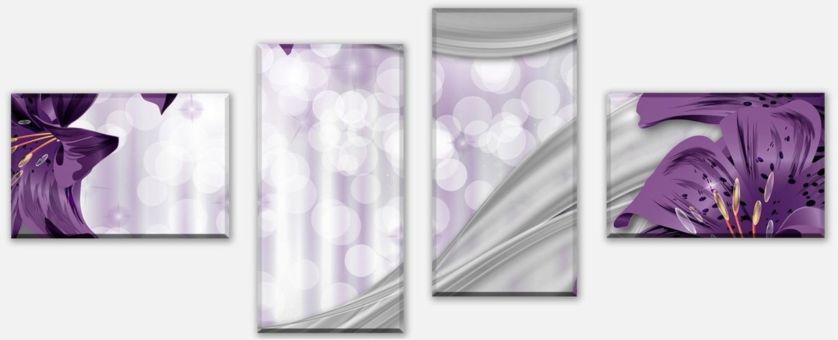 Leinwandbild Mehrteiler Lilie Lila abstrakt M0526 Leinwandbild Mehrteiler Lilie Lila abstrakt M0526