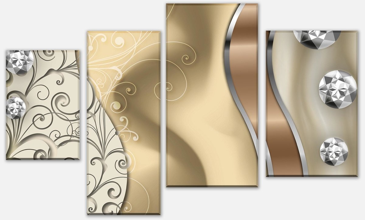 Leinwandbild Mehrteiler elegante Diamanten abstrakt M0528 Leinwandbild Mehrteiler elegante Diamanten abstrakt M0528