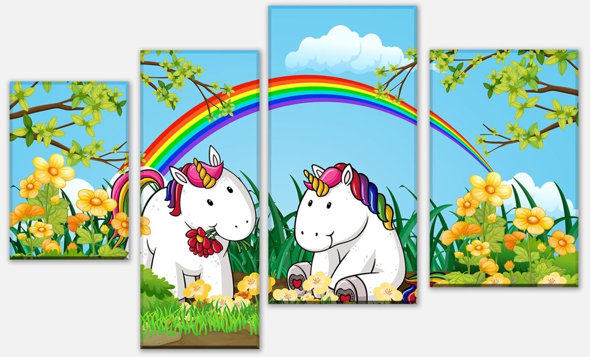 Leinwandbild Mehrteiler Einhörner M0529 Leinwandbild Mehrteiler Einhörner M0529