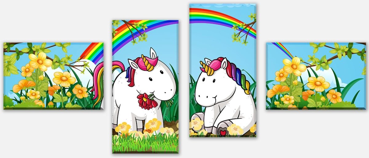 Leinwandbild Mehrteiler Einhörner M0529 Leinwandbild Mehrteiler Einhörner M0529
