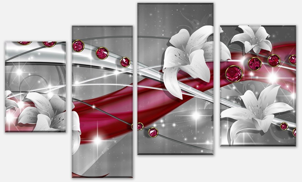 Leinwandbild Mehrteiler Abstrakt Diamant Lilie M0530 Leinwandbild Mehrteiler Abstrakt Diamant Lilie M0530