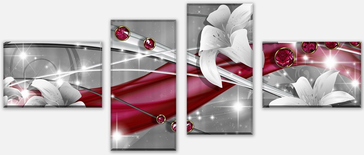 Leinwandbild Mehrteiler Abstrakt Diamant Lilie M0530 Leinwandbild Mehrteiler Abstrakt Diamant Lilie M0530