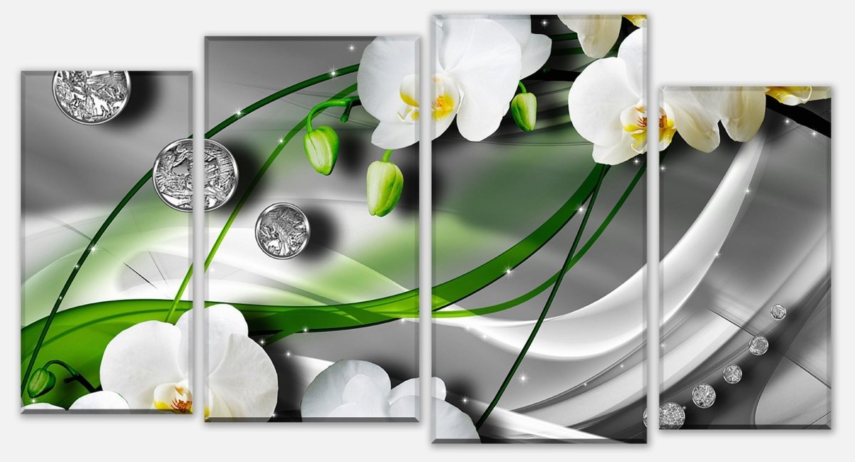 Leinwandbild Mehrteiler Diamant Lilie grün M0533 Leinwandbild Mehrteiler Diamant Lilie grün M0533