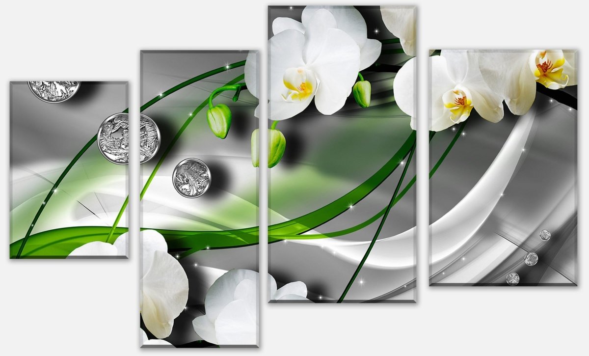 Leinwandbild Mehrteiler Diamant Lilie grün M0533 Leinwandbild Mehrteiler Diamant Lilie grün M0533
