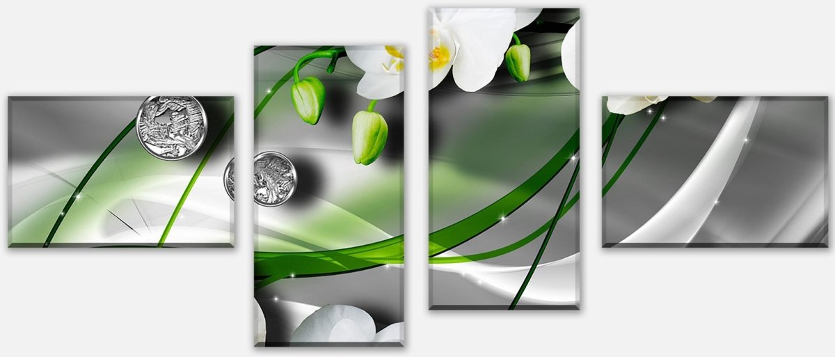 Leinwandbild Mehrteiler Diamant Lilie grün M0533 Leinwandbild Mehrteiler Diamant Lilie grün M0533