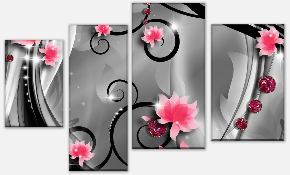Leinwandbild Mehrteiler Diamant Blüten M0534 Leinwandbild Mehrteiler Diamant Blüten M0534