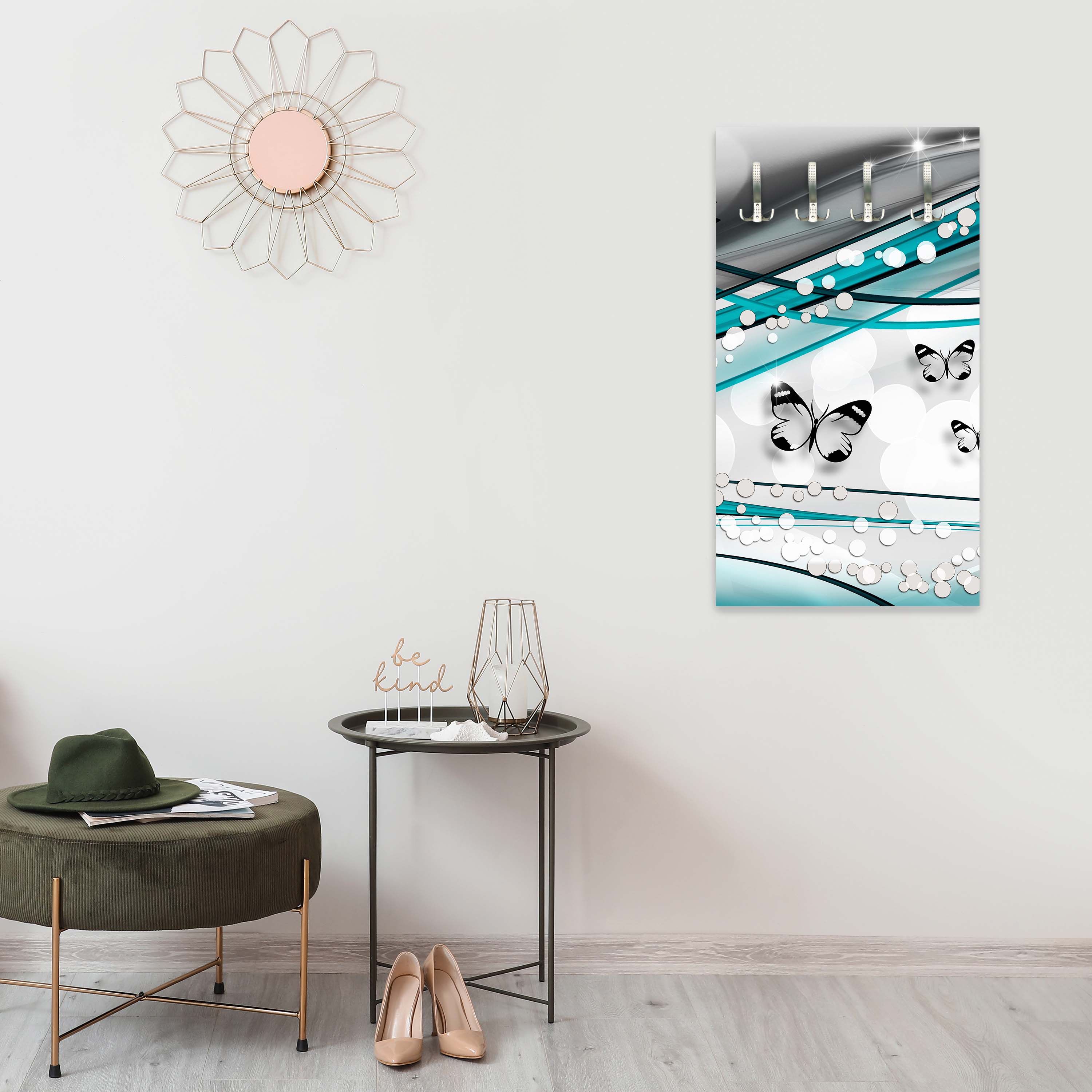 Garderobe Schmetterling Ranken Grün M0535 entdecken - Bild 2 Garderobe Schmetterling Ranken Grün M0535 entdecken - Bild 2