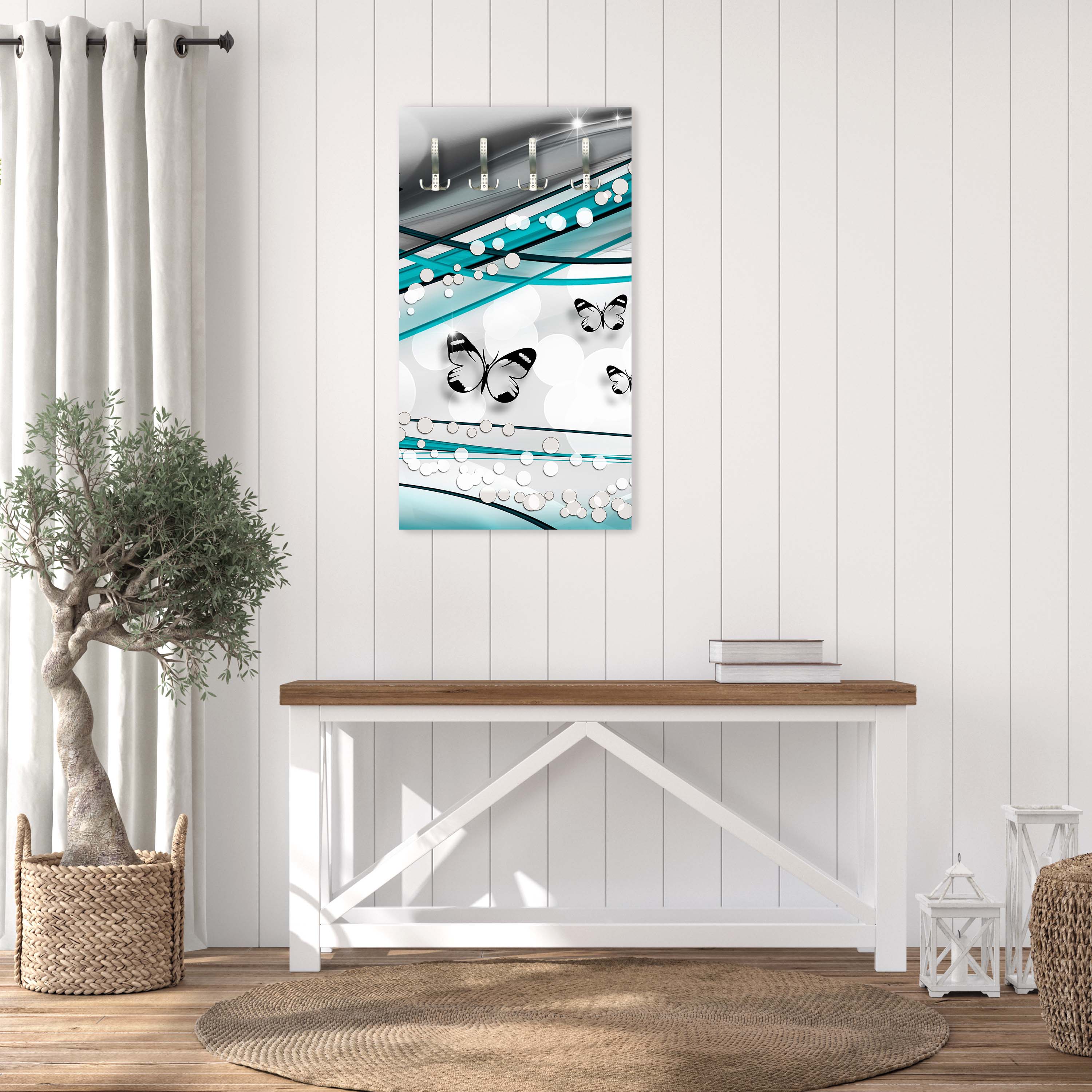 Garderobe Schmetterling Ranken Grün M0535 entdecken - Bild 3 Garderobe Schmetterling Ranken Grün M0535 entdecken - Bild 3