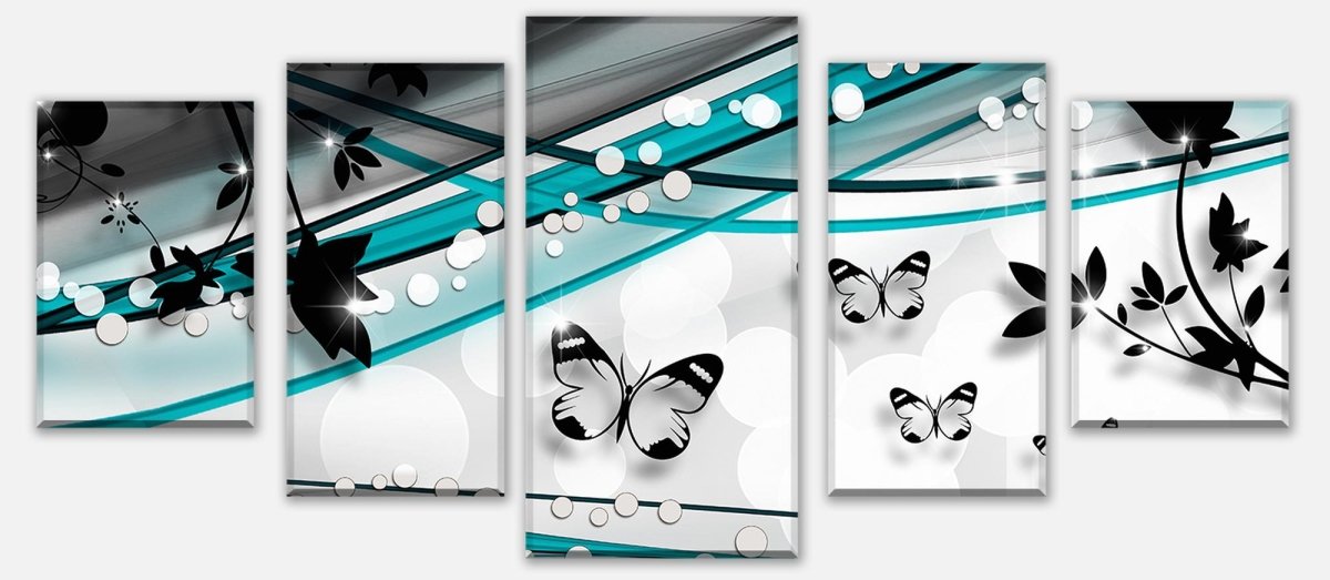 Leinwandbild Mehrteiler Schmetterling Ranken Grün M0535 entdecken - Bild 1 Leinwandbild Mehrteiler Schmetterling Ranken Grün M0535 entdecken - Bild 1
