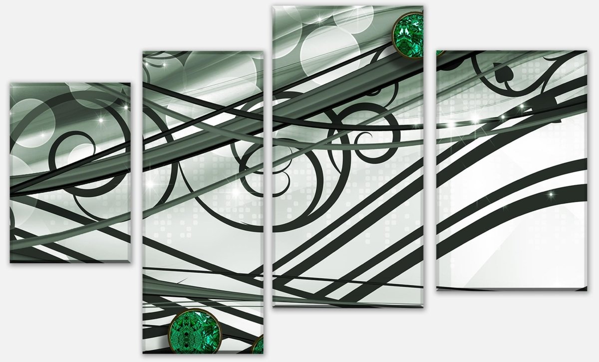 Leinwandbild Mehrteiler Ranken Diamant grün M0538 Leinwandbild Mehrteiler Ranken Diamant grün M0538