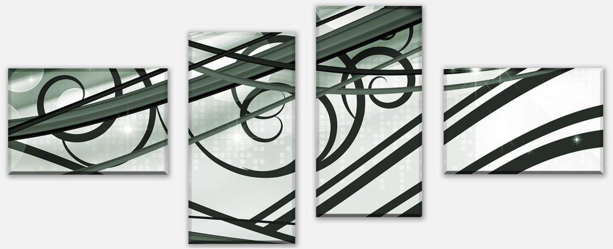 Leinwandbild Mehrteiler Ranken Diamant grün M0538 Leinwandbild Mehrteiler Ranken Diamant grün M0538