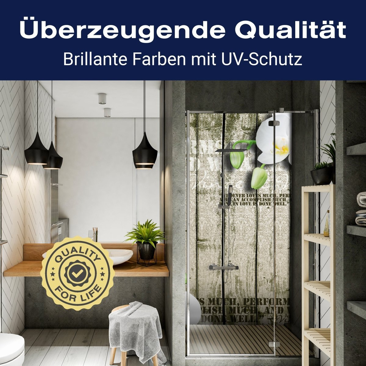 Duschwand Holz Zaun weiße Orchidee M0539 entdecken - Bild 2 Duschwand Holz Zaun weiße Orchidee M0539 entdecken - Bild 2