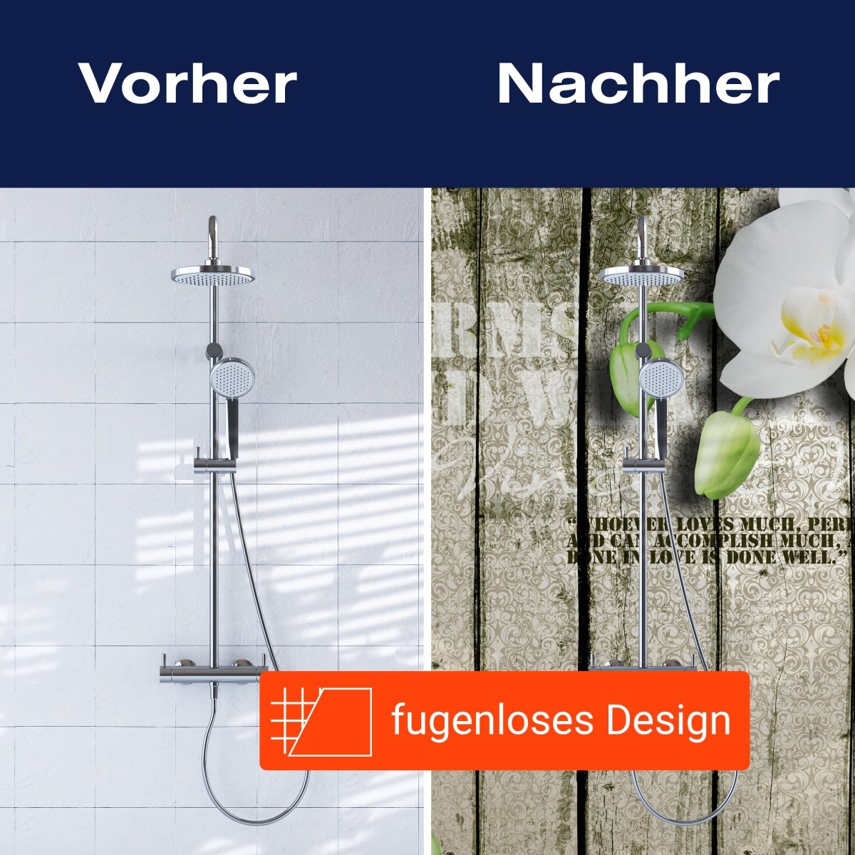 Duschwand Holz Zaun weiße Orchidee M0539 entdecken - Bild 9 Duschwand Holz Zaun weiße Orchidee M0539 entdecken - Bild 9