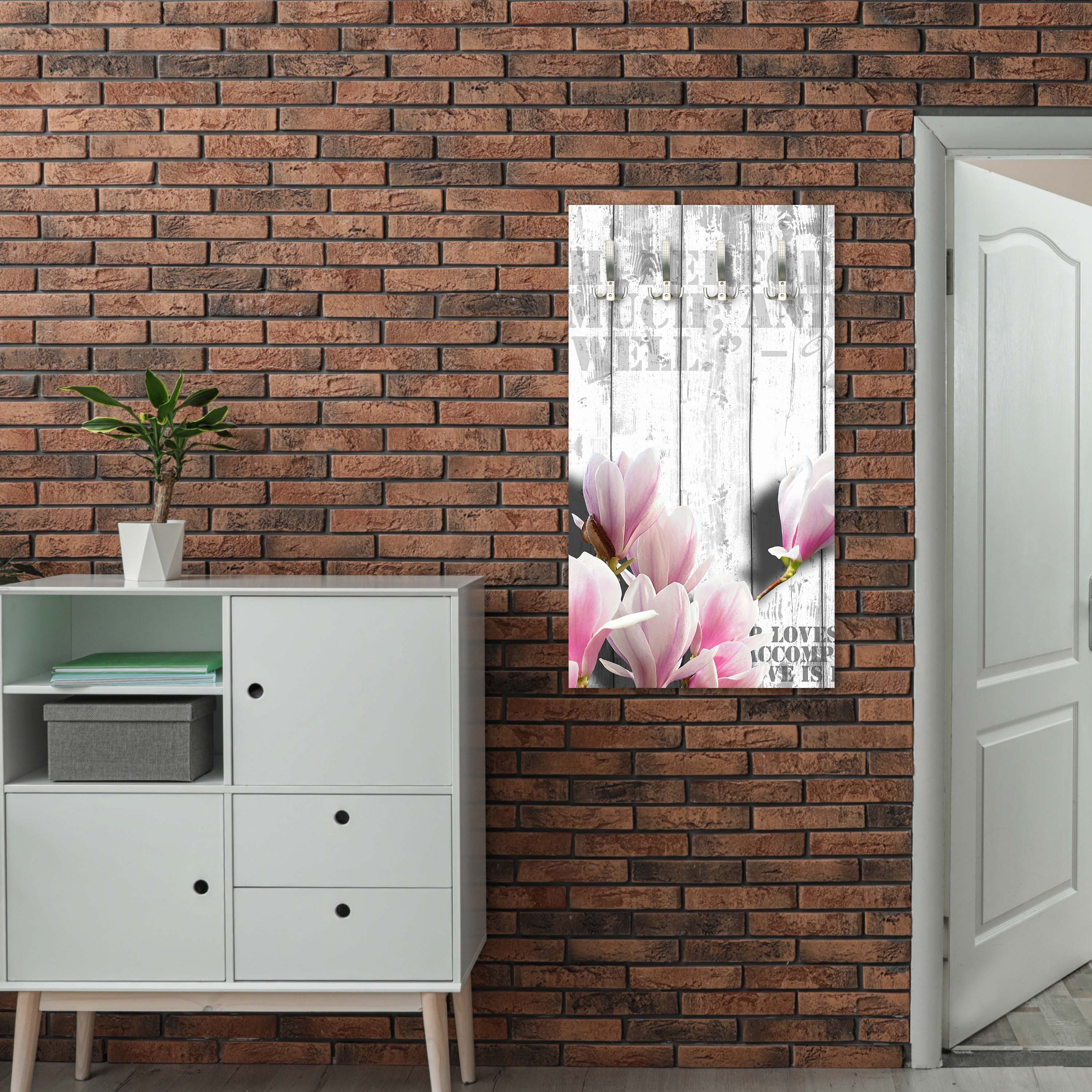 Garderobe Holz rosa Blüten M0540 entdecken - Bild 6 Garderobe Holz rosa Blüten M0540 entdecken - Bild 6