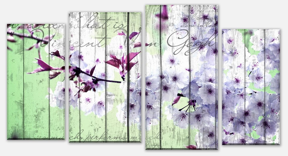 Leinwandbild Mehrteiler Holz Blüten Zweig M0542 Leinwandbild Mehrteiler Holz Blüten Zweig M0542