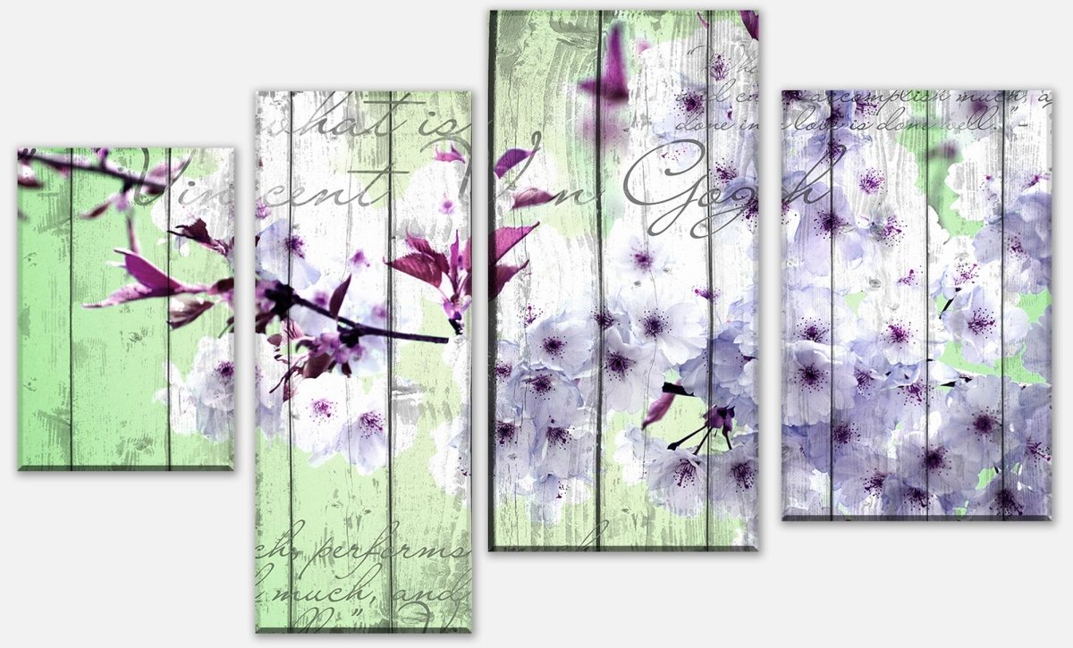 Leinwandbild Mehrteiler Holz Blüten Zweig M0542 Leinwandbild Mehrteiler Holz Blüten Zweig M0542