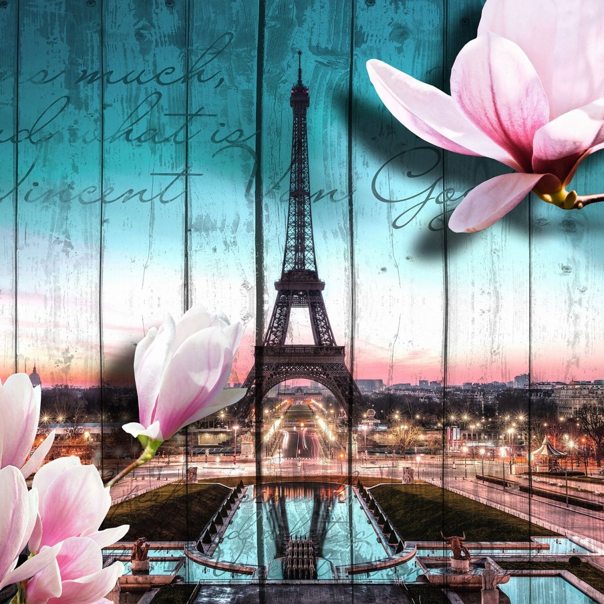 Beistelltisch Holz Blüten Paris Eiffelturm M0543 entdecken - Bild 2 Beistelltisch Holz Blüten Paris Eiffelturm M0543 entdecken - Bild 2