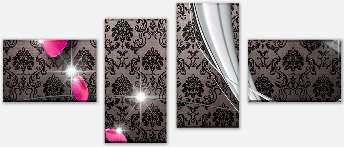 Leinwandbild Mehrteiler Blüten Ornament M0545 Leinwandbild Mehrteiler Blüten Ornament M0545