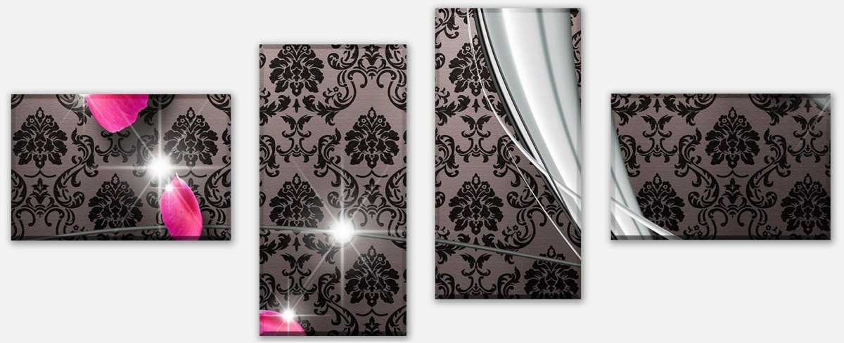 Leinwandbild Mehrteiler Blüten Ornament M0545 Leinwandbild Mehrteiler Blüten Ornament M0545