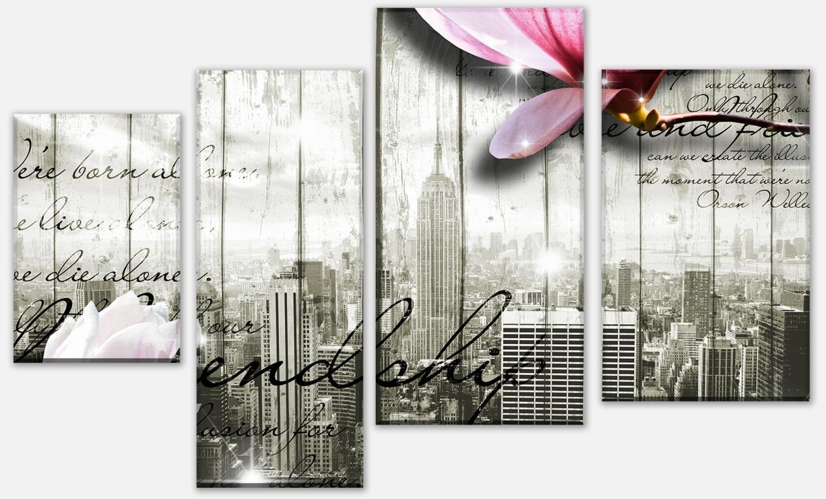 Leinwandbild Mehrteiler Style New York Blüten M0546 Leinwandbild Mehrteiler Style New York Blüten M0546