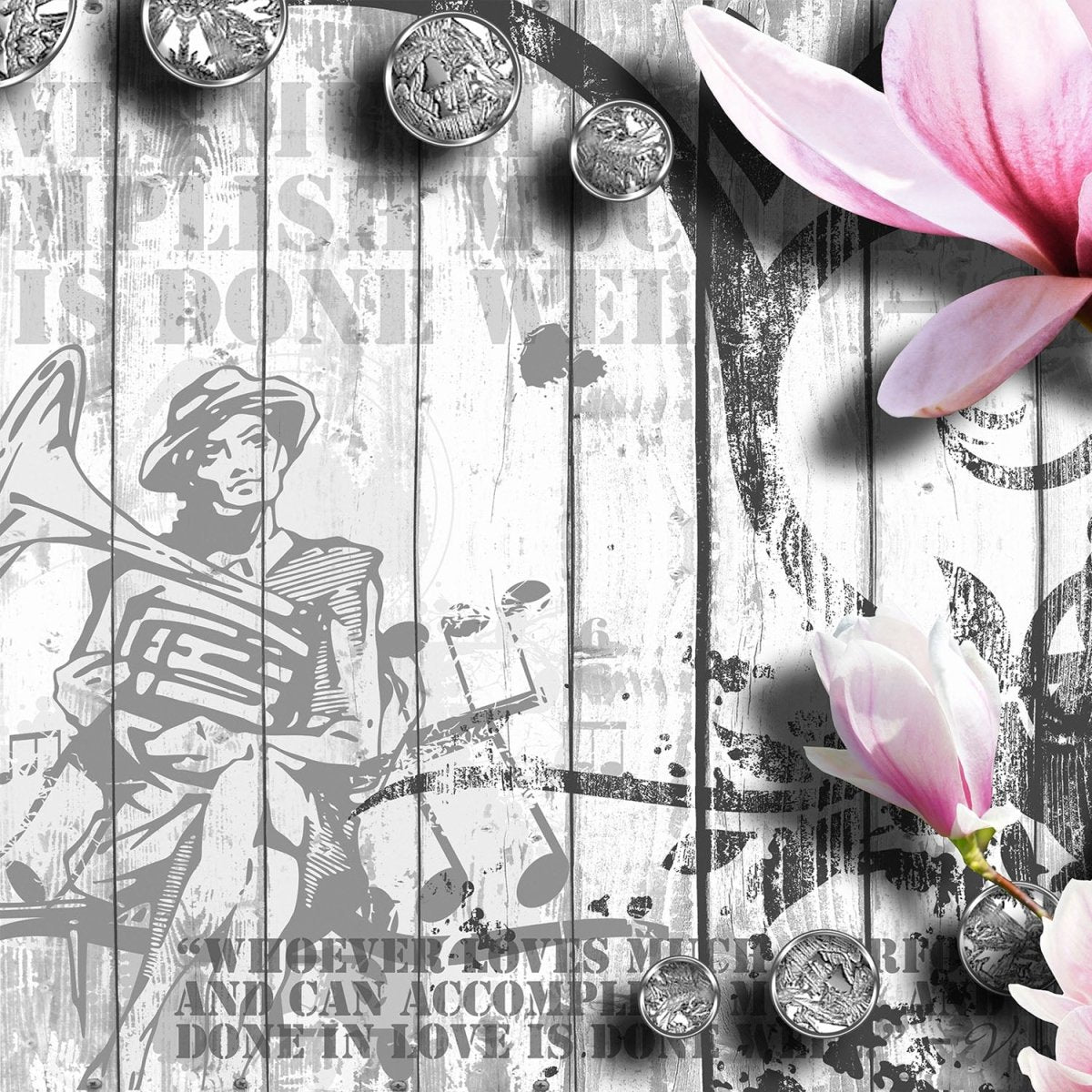 Beistelltisch Musik Style Blüten Rosa M0547 entdecken - Bild 2 Beistelltisch Musik Style Blüten Rosa M0547 entdecken - Bild 2