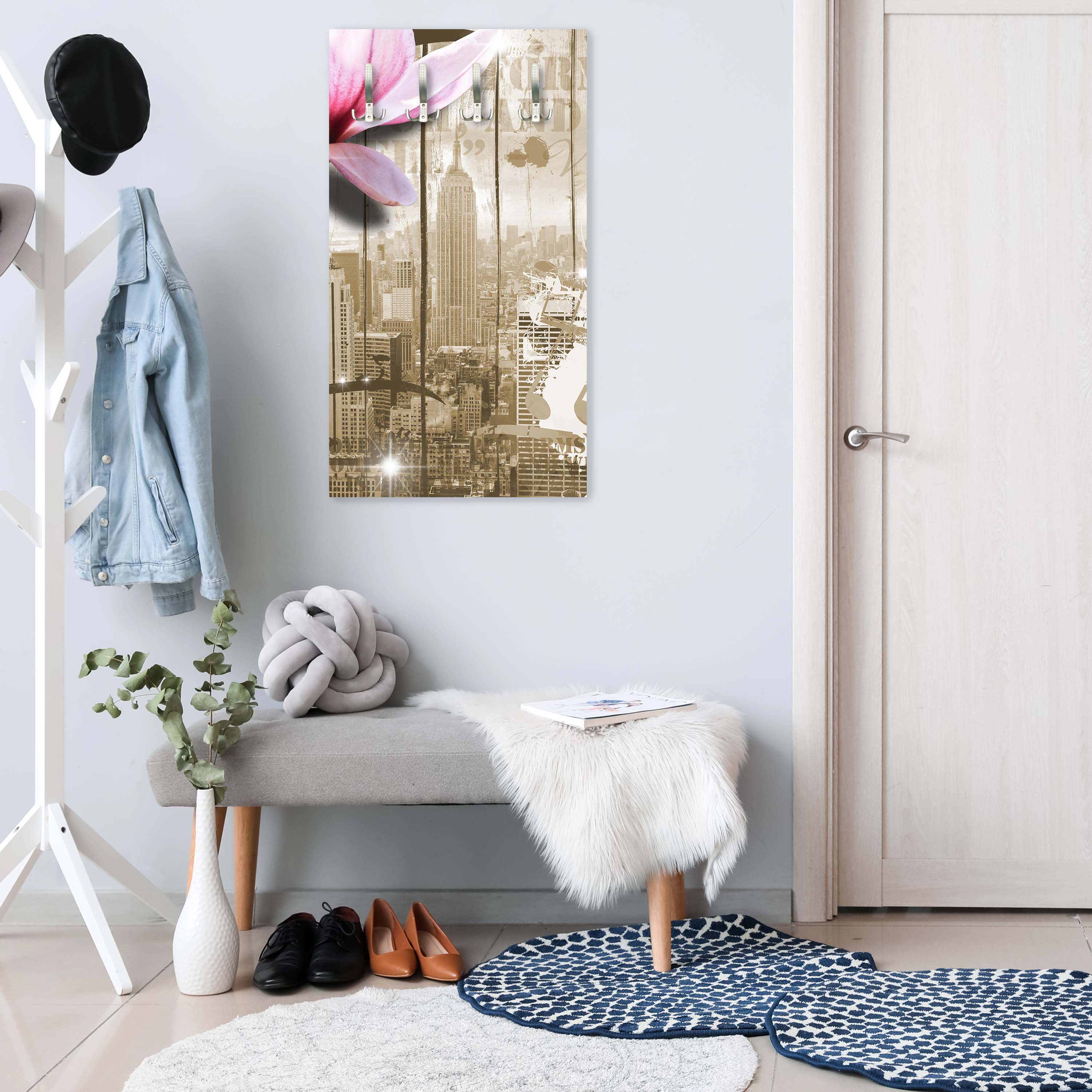 Garderobe Musik Vintage Blüten New York M0548 entdecken - Bild 2 Garderobe Musik Vintage Blüten New York M0548 entdecken - Bild 2