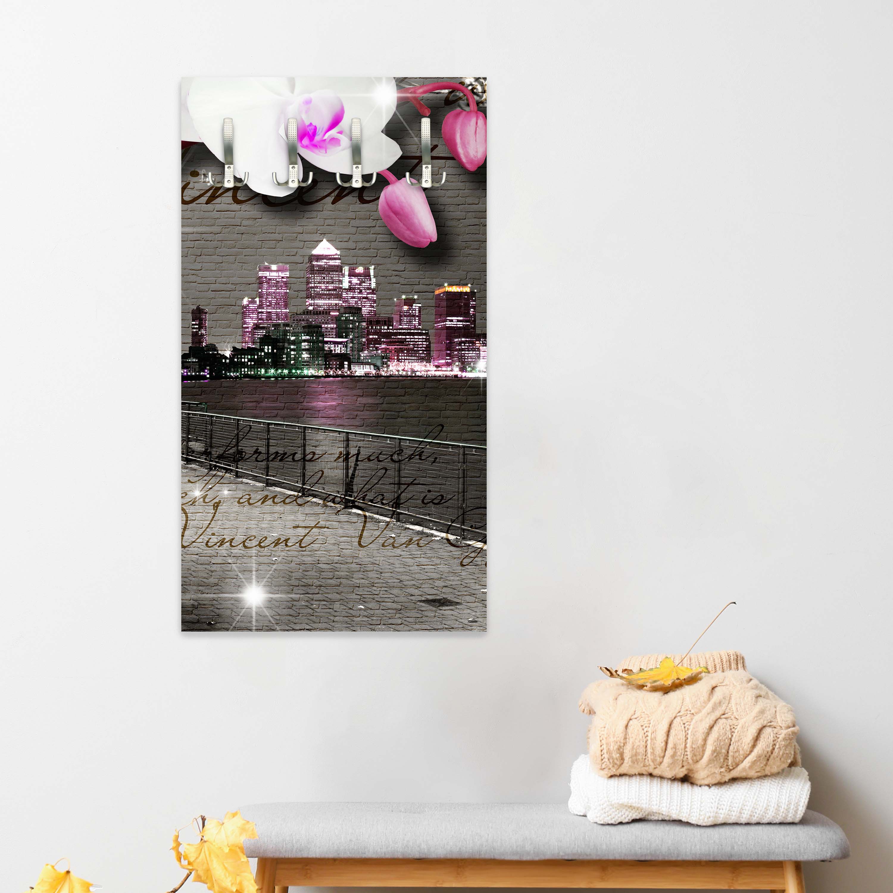 Garderobe Klinker Vintage Blüten Modern M0549 entdecken - Bild 3 Garderobe Klinker Vintage Blüten Modern M0549 entdecken - Bild 3