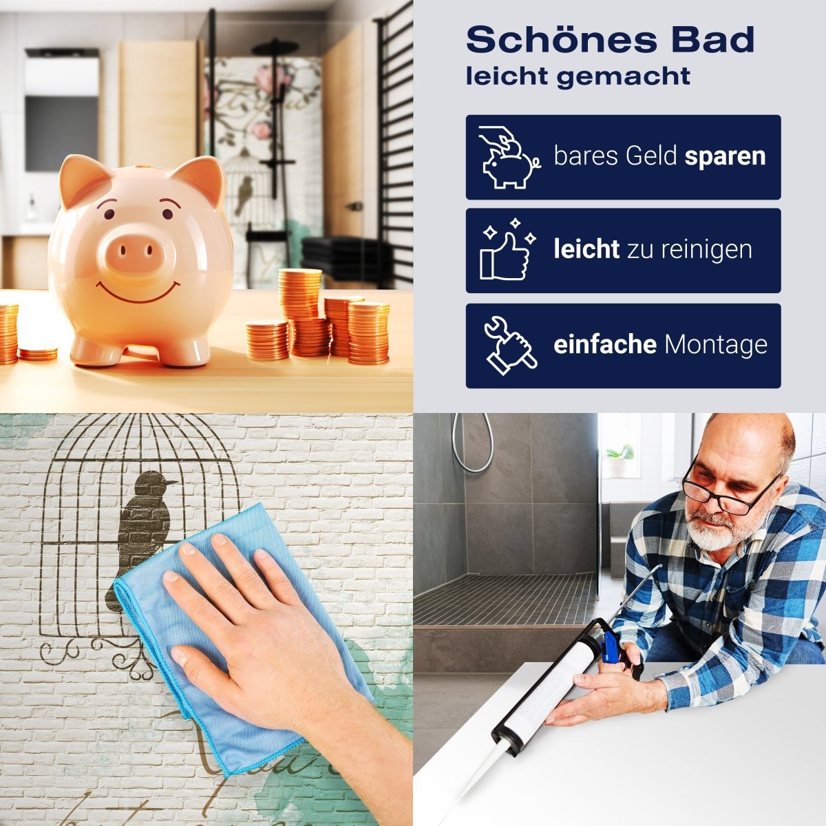 Duschwand Klinker hell Vintage Vogel M0550 entdecken - Bild 7 Duschwand Klinker hell Vintage Vogel M0550 entdecken - Bild 7