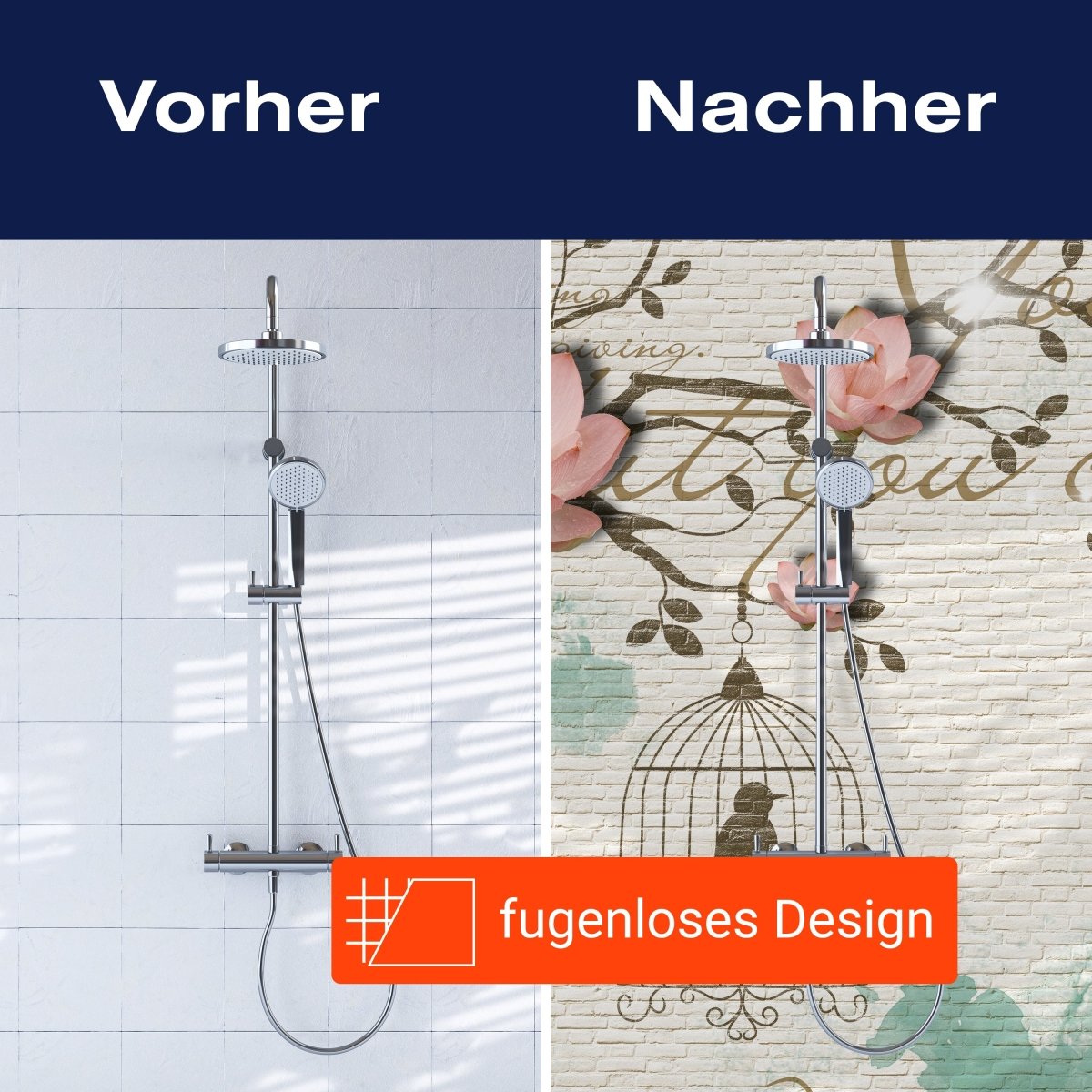 Duschwand Klinker hell Vintage Vogel M0550 entdecken - Bild 9 Duschwand Klinker hell Vintage Vogel M0550 entdecken - Bild 9