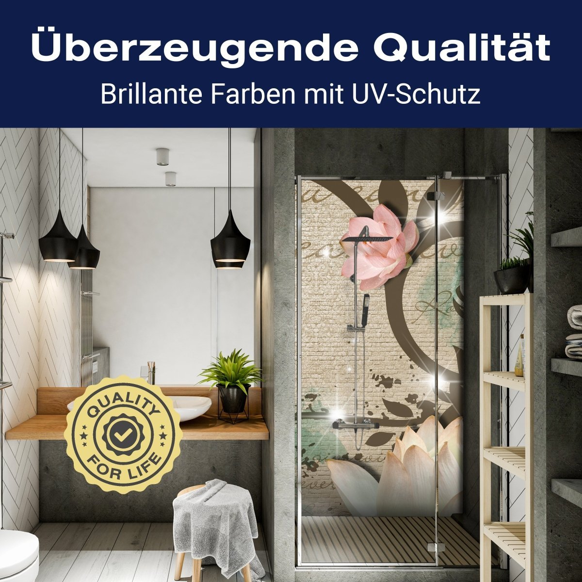 Duschwand Klinker hell Vintage Blüten M0551 entdecken - Bild 2 Duschwand Klinker hell Vintage Blüten M0551 entdecken - Bild 2