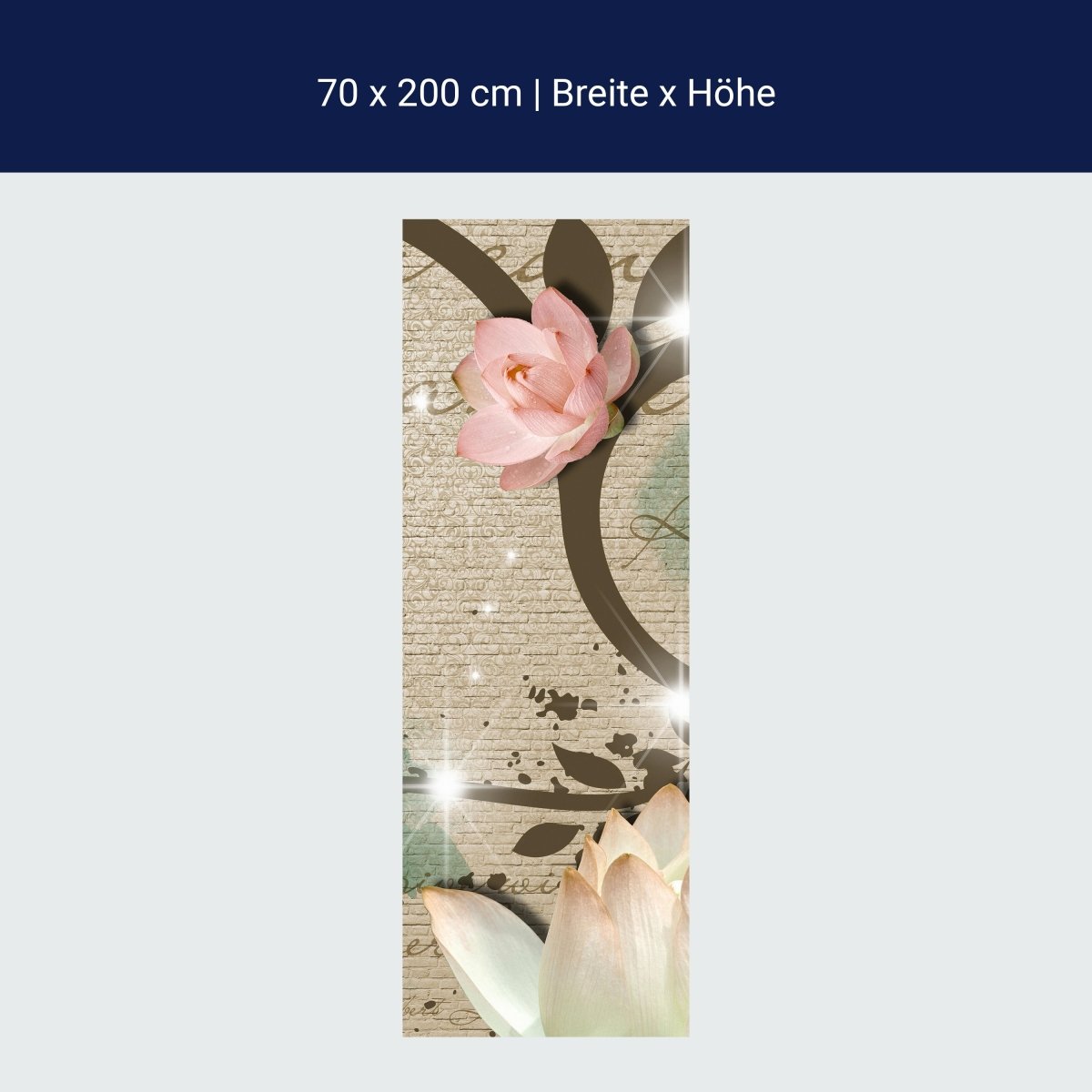 Duschwand Klinker hell Vintage Blüten M0551 Duschwand Klinker hell Vintage Blüten M0551