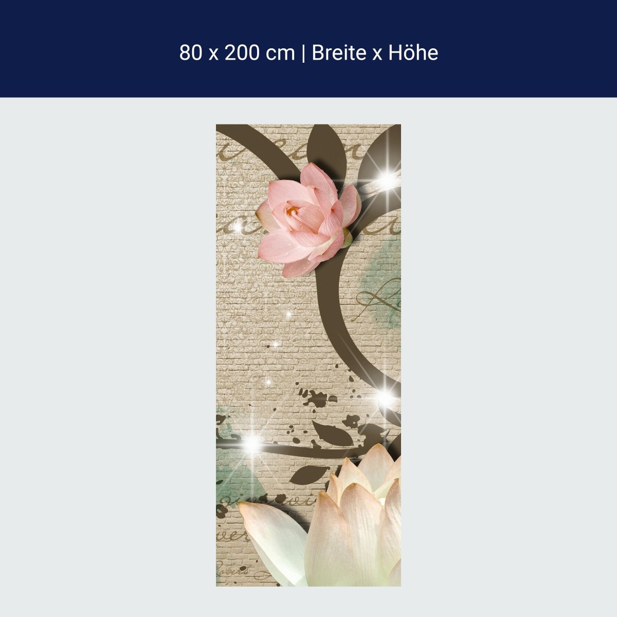 Duschwand Klinker hell Vintage Blüten M0551 Duschwand Klinker hell Vintage Blüten M0551