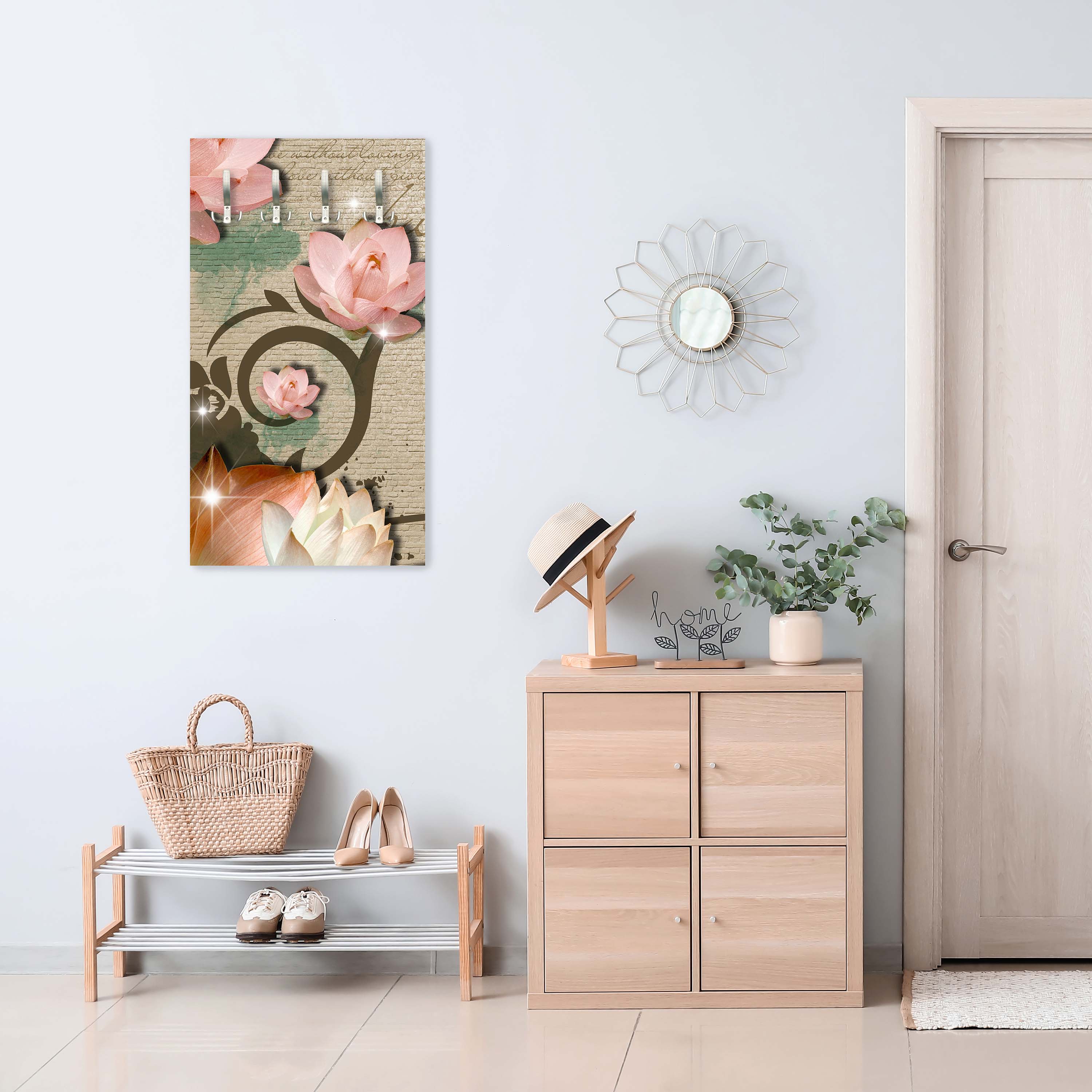 Garderobe Klinker hell Vintage Blüten M0551 entdecken - Bild 3 Garderobe Klinker hell Vintage Blüten M0551 entdecken - Bild 3