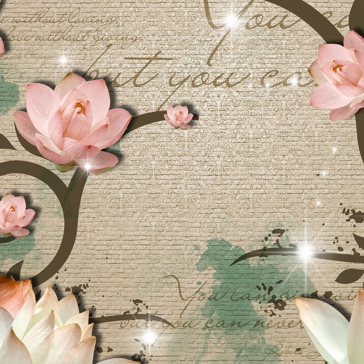 Beistelltisch Klinker hell Vintage Blüten M0551 entdecken - Bild 2 Beistelltisch Klinker hell Vintage Blüten M0551 entdecken - Bild 2