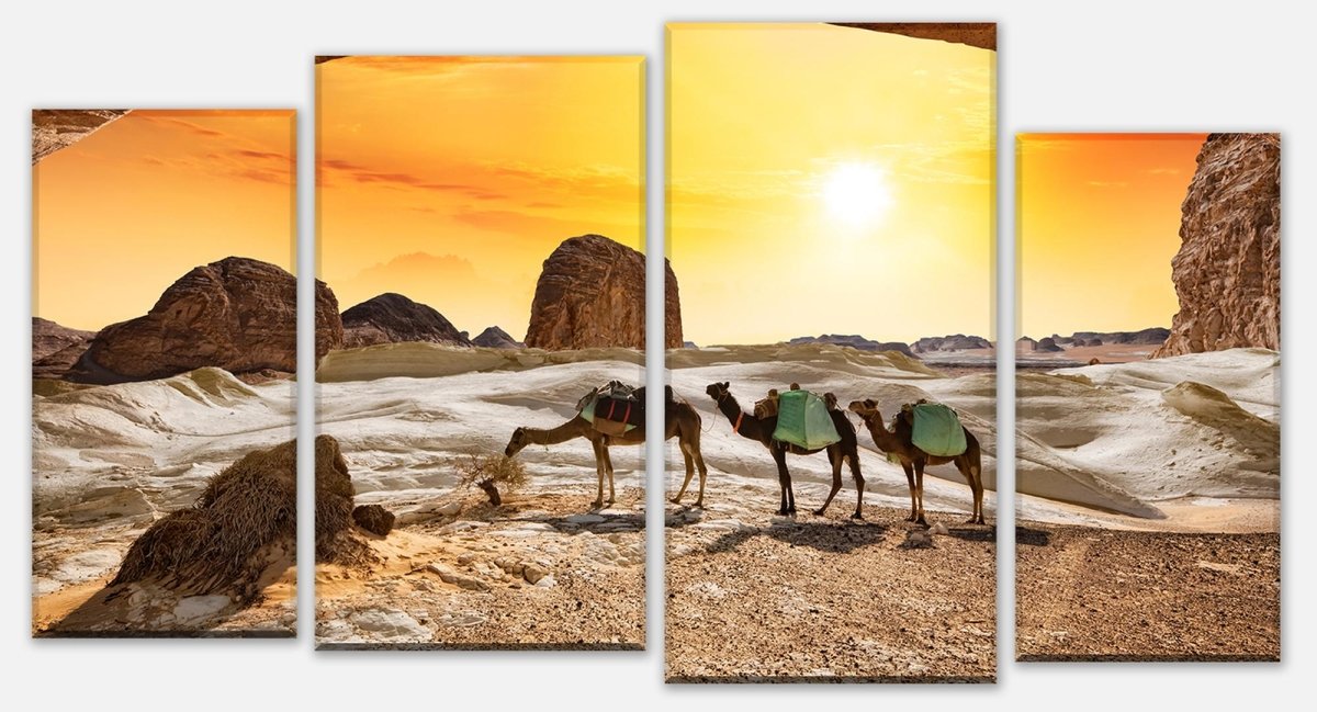 Leinwandbild Mehrteiler Kamele in der Wüste M0562 Leinwandbild Mehrteiler Kamele in der Wüste M0562