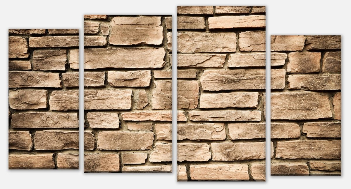 Leinwandbild Mehrteiler Steinmauer M0565 Leinwandbild Mehrteiler Steinmauer M0565