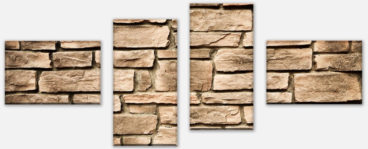 Leinwandbild Mehrteiler Steinmauer M0565 Leinwandbild Mehrteiler Steinmauer M0565