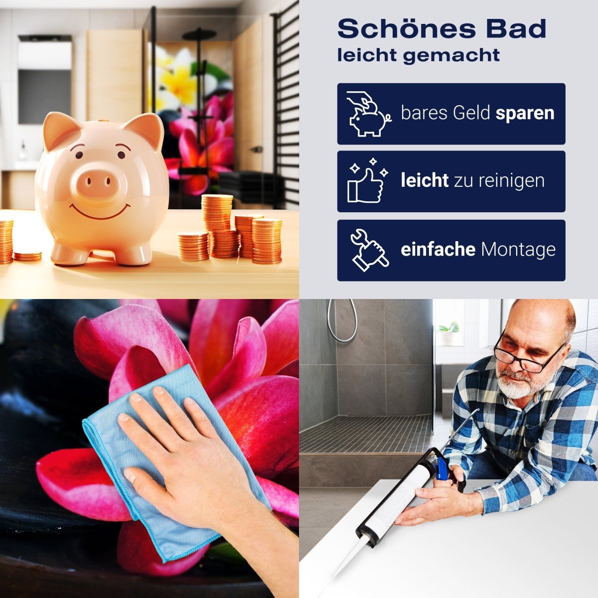 Duschwand Fangipani Blumen M0570 entdecken - Bild 7 Duschwand Fangipani Blumen M0570 entdecken - Bild 7