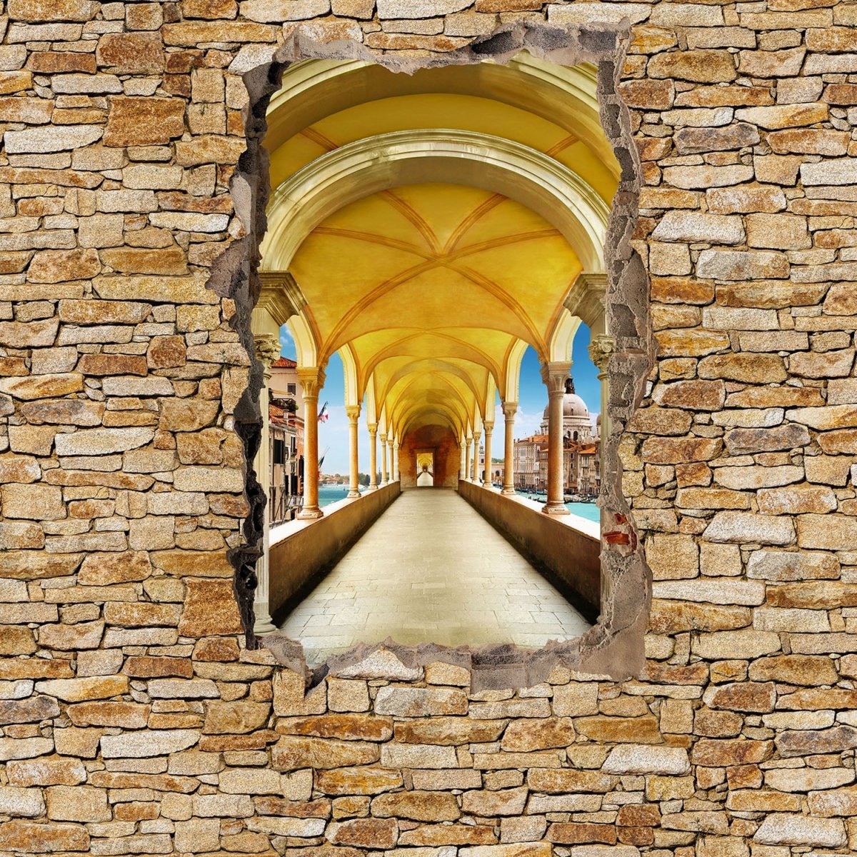 Beistelltisch Mauerloch mit Tunnel M0574 entdecken - Bild 2 Beistelltisch Mauerloch mit Tunnel M0574 entdecken - Bild 2