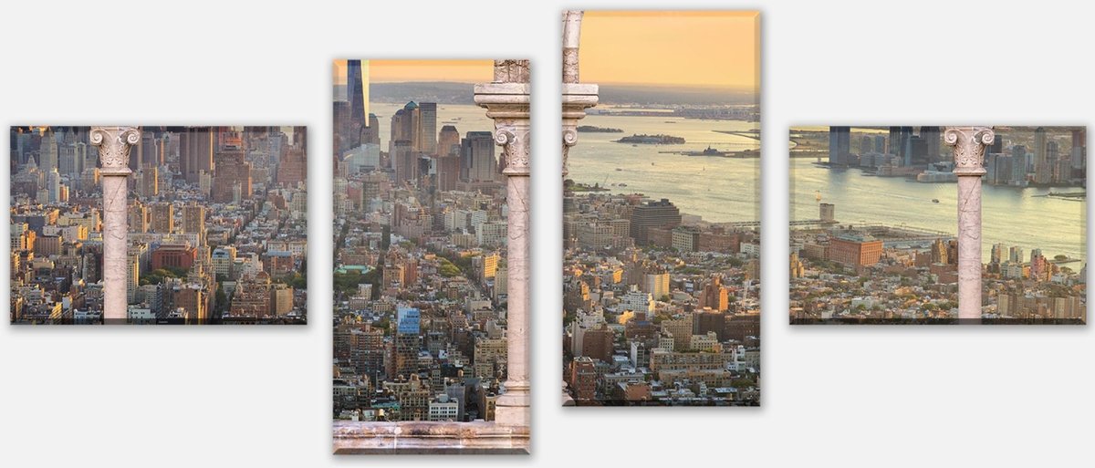 Leinwandbild Mehrteiler Spalten balkon mit aussicht auf Manhattan M0575 Leinwandbild Mehrteiler Spalten balkon mit aussicht auf Manhattan M0575