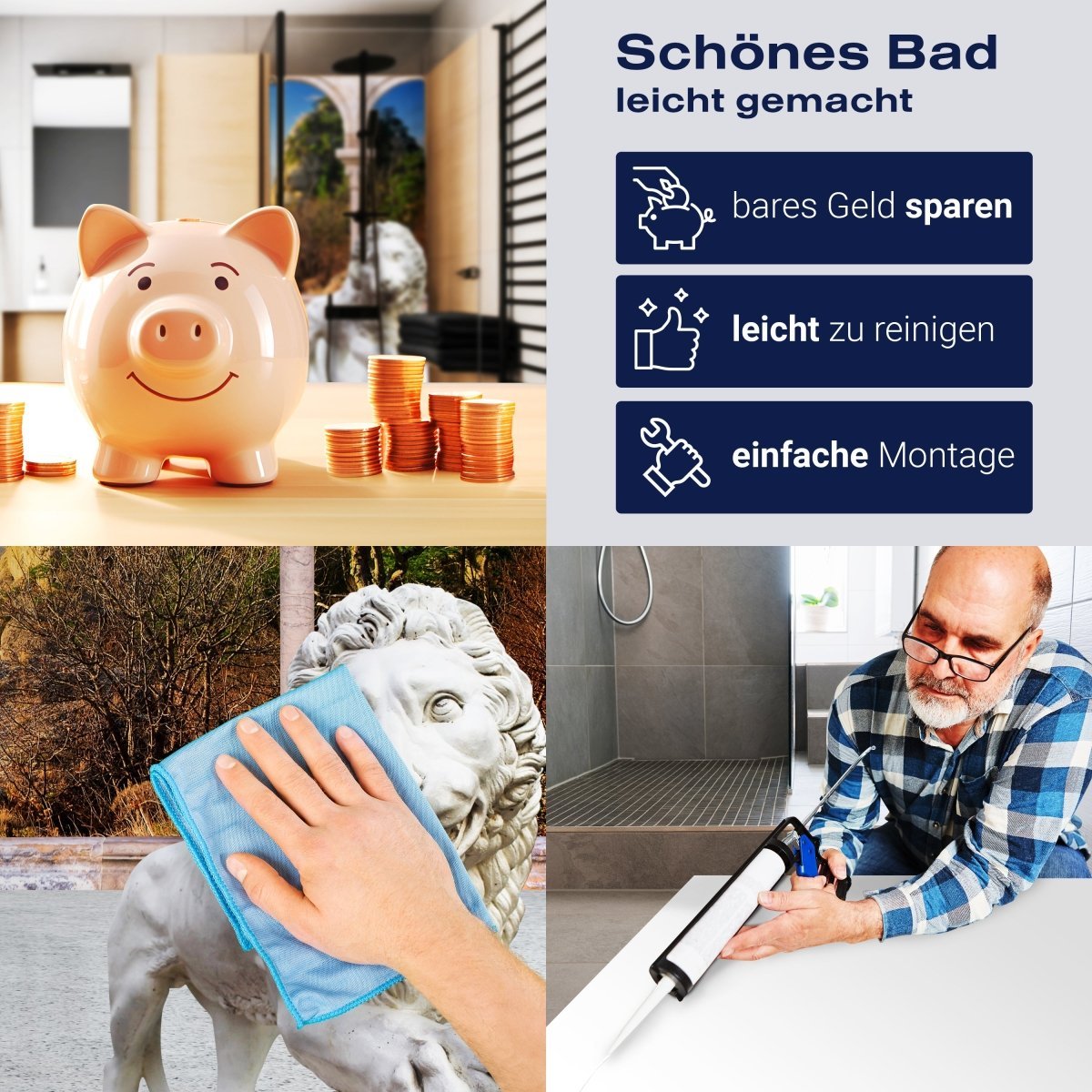 Duschwand Spalten mit Löwen M0578 entdecken - Bild 7 Duschwand Spalten mit Löwen M0578 entdecken - Bild 7