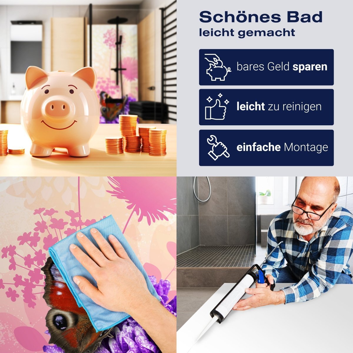 Duschwand Schmetterlinge M0579 entdecken - Bild 7 Duschwand Schmetterlinge M0579 entdecken - Bild 7