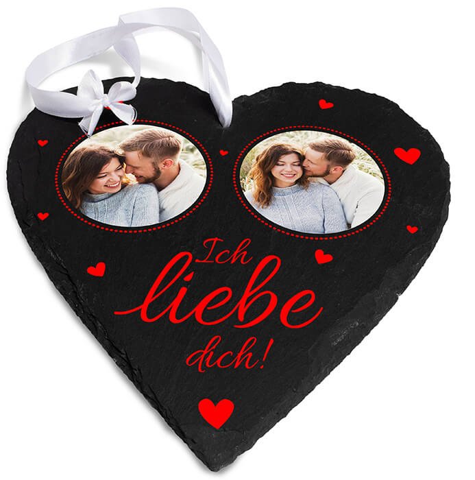 Schieferherz mit 2 Bildern M0584 - Bild 1 Schieferherz mit 2 Bildern M0584 - Bild 1