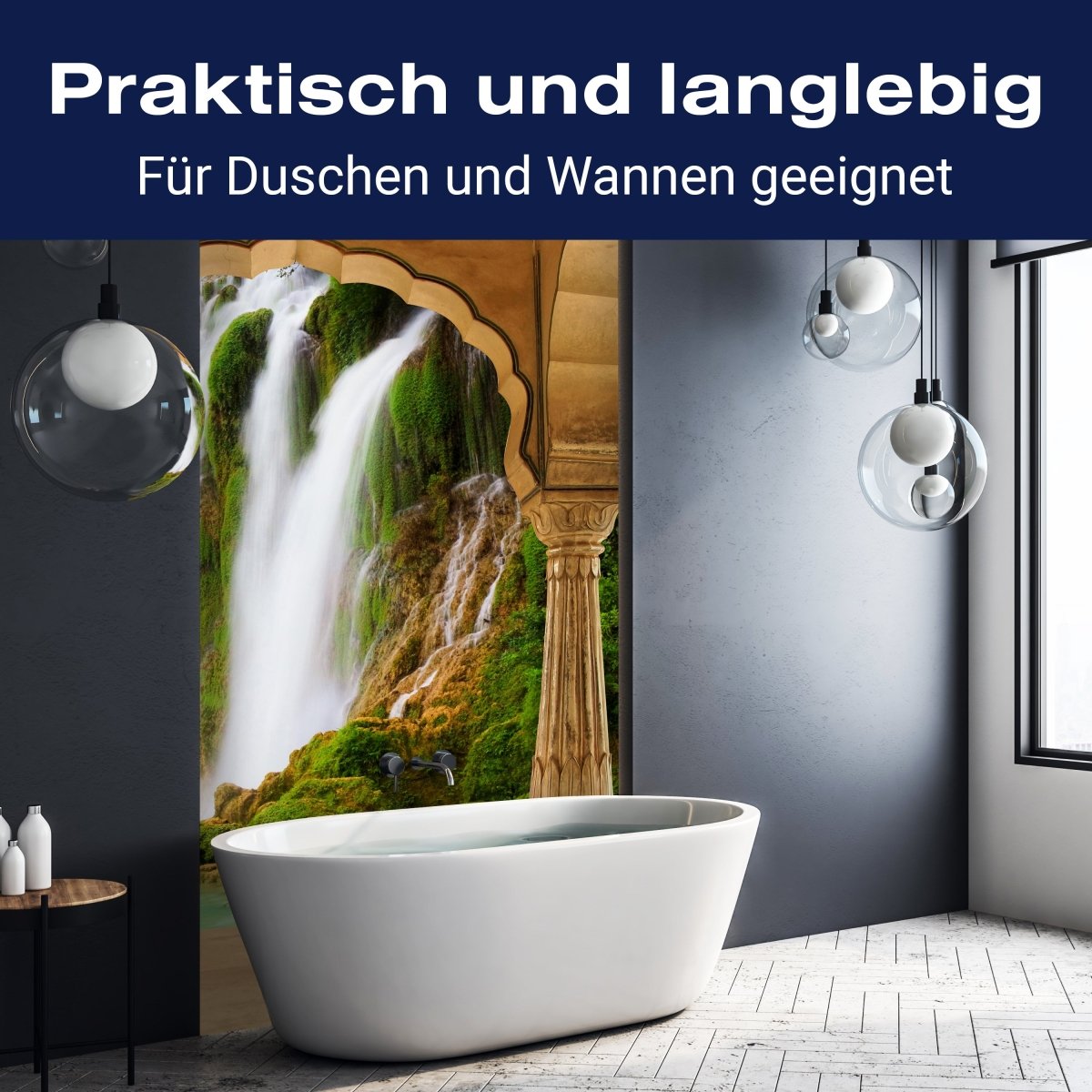 Duschwand Säulen - tropischer Wasserfall M0596 entdecken - Bild 3 Duschwand Säulen - tropischer Wasserfall M0596 entdecken - Bild 3