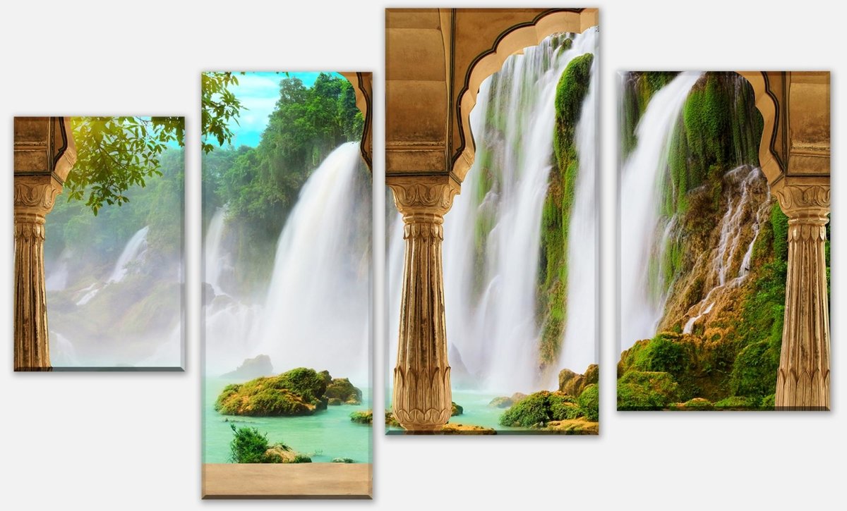 Leinwandbild Mehrteiler Säulen - tropischer Wasserfall M0596 Leinwandbild Mehrteiler Säulen - tropischer Wasserfall M0596