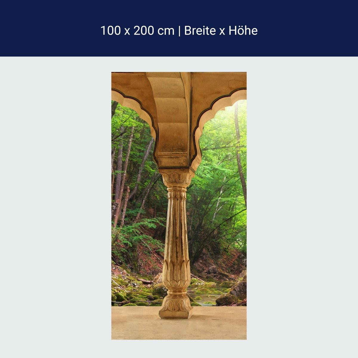 Duschwand Säulen ein Bach im Wald M0598 Duschwand Säulen ein Bach im Wald M0598